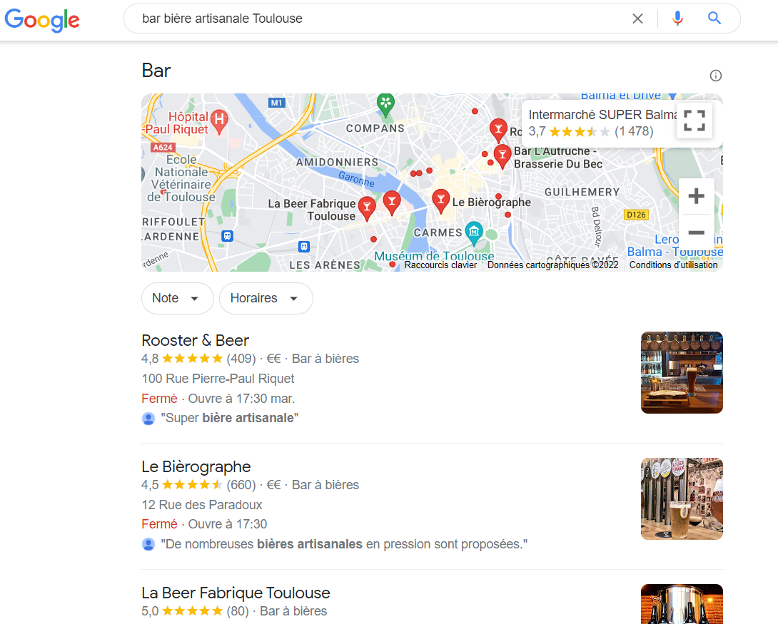 pack local dans Google