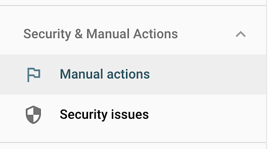 Where too find manual actions in Google Search Console