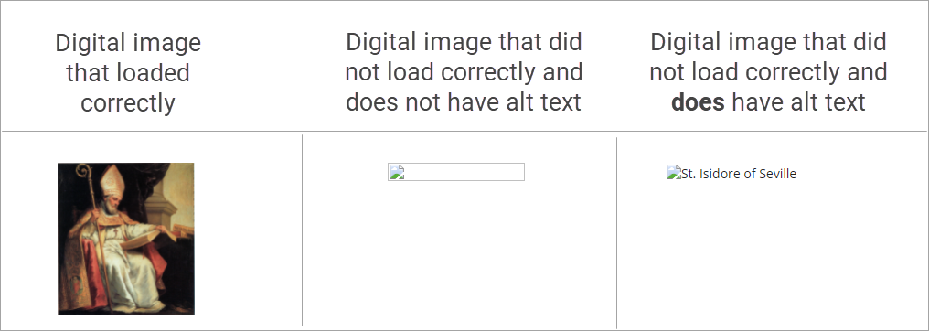 Broken image alt text example