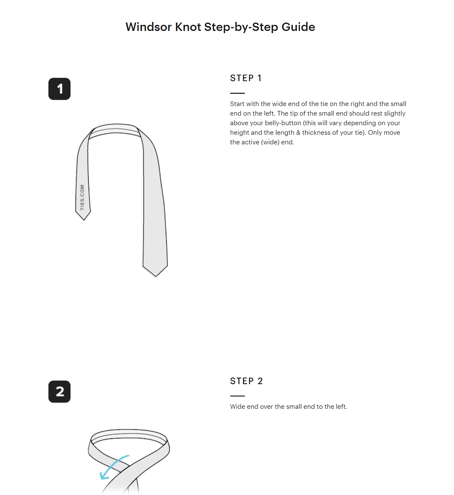 Image and substance   instructions showing however  to necktie  a Windsor knot.