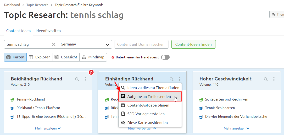 Topic Research mit Trello-Export