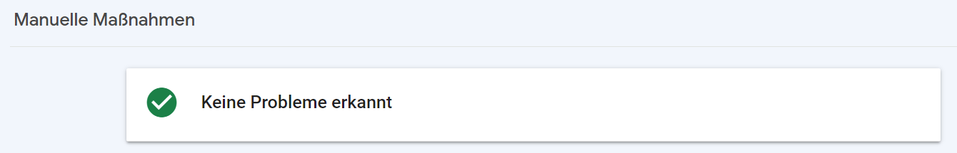 Search Console: Manuelle Maßnahmen