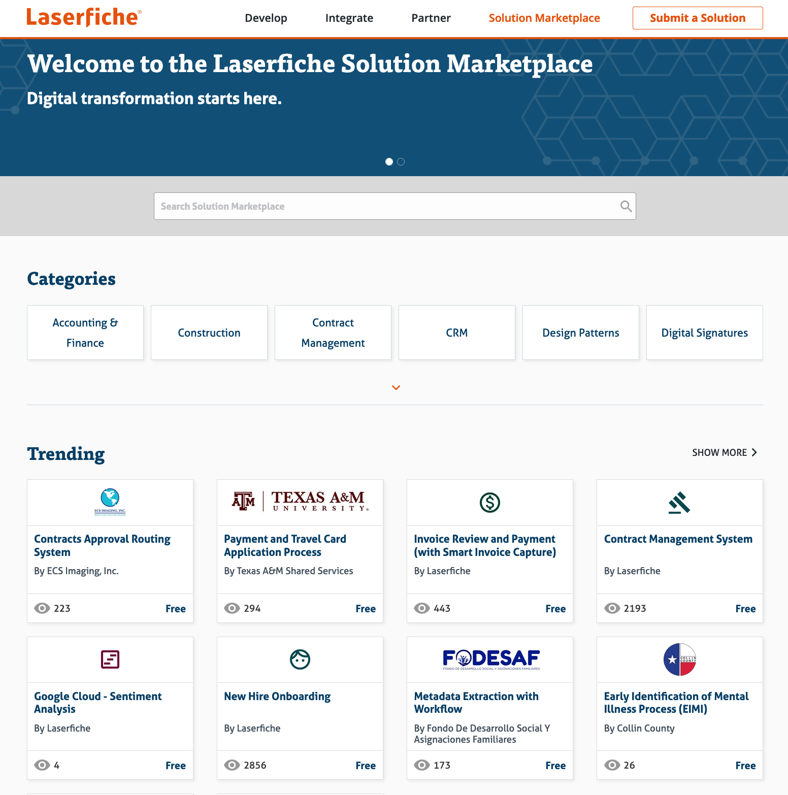 Laserfiche solution marketplace