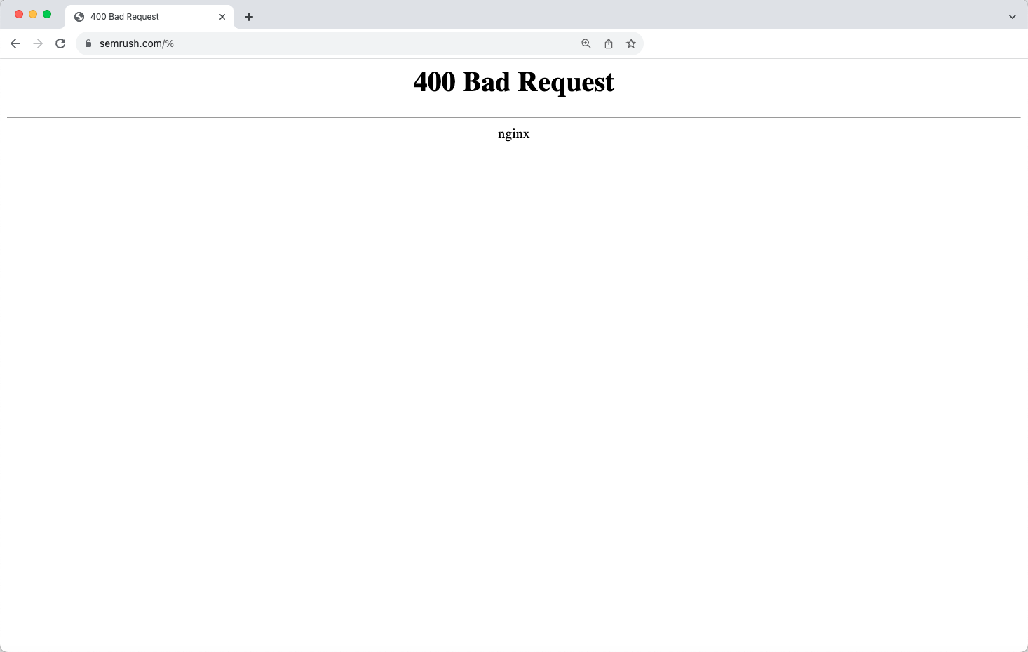 400 error code page in Google Chrome