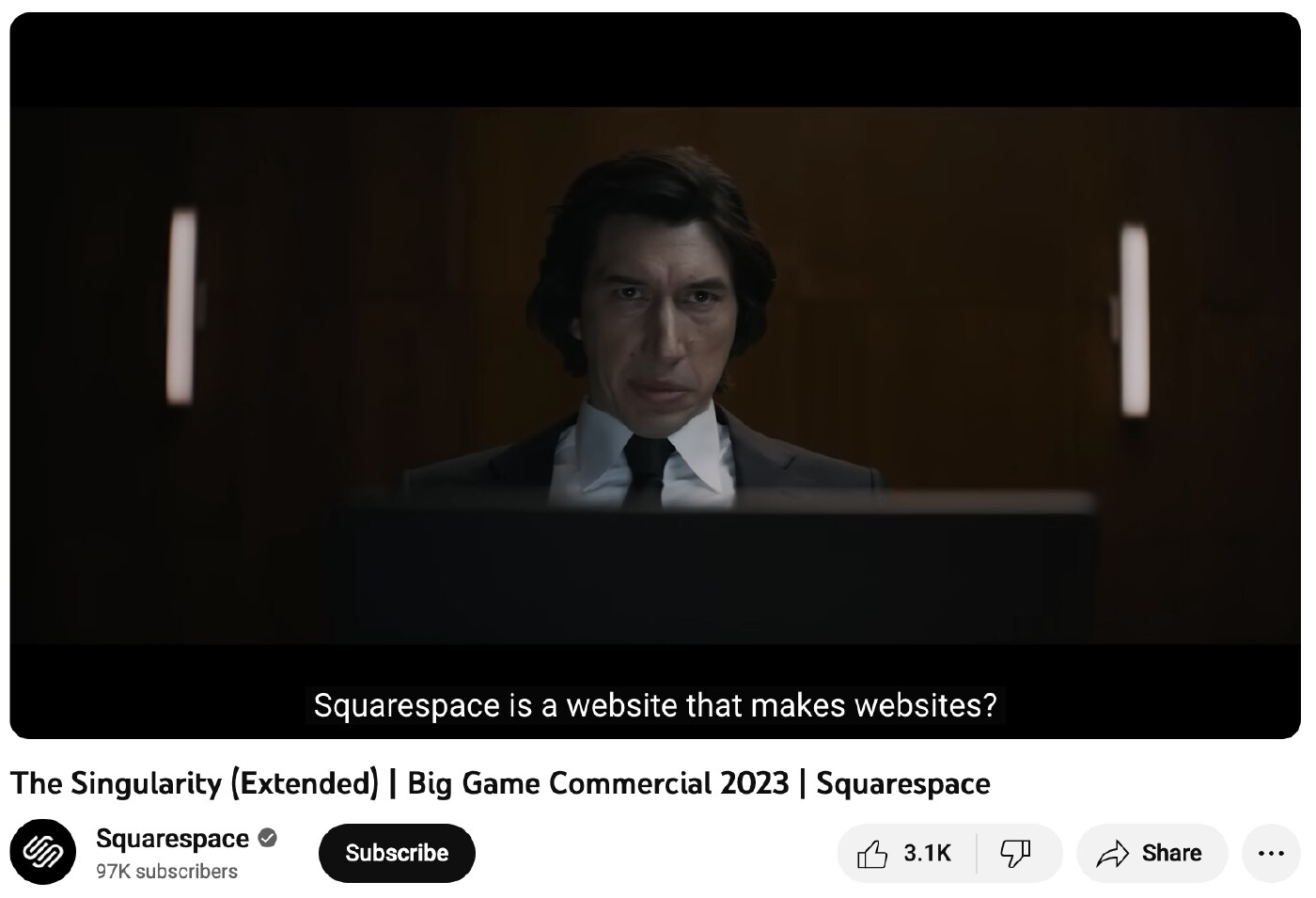 Squarespace’s Super Bowl ad 2023