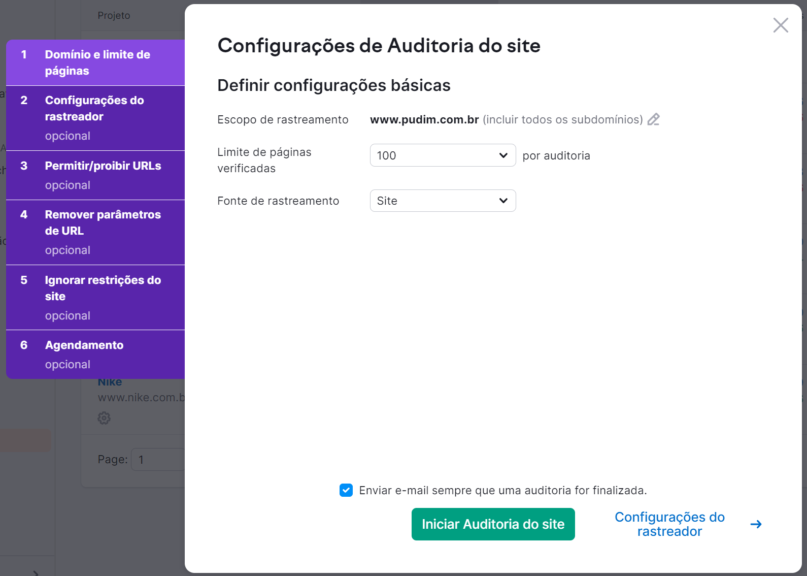 O que são a href links? 2 configurando projeto na ferramenta auditoria do site