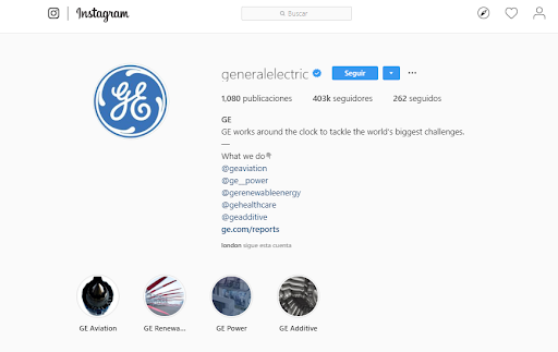 Likes en Instagram - General Electric