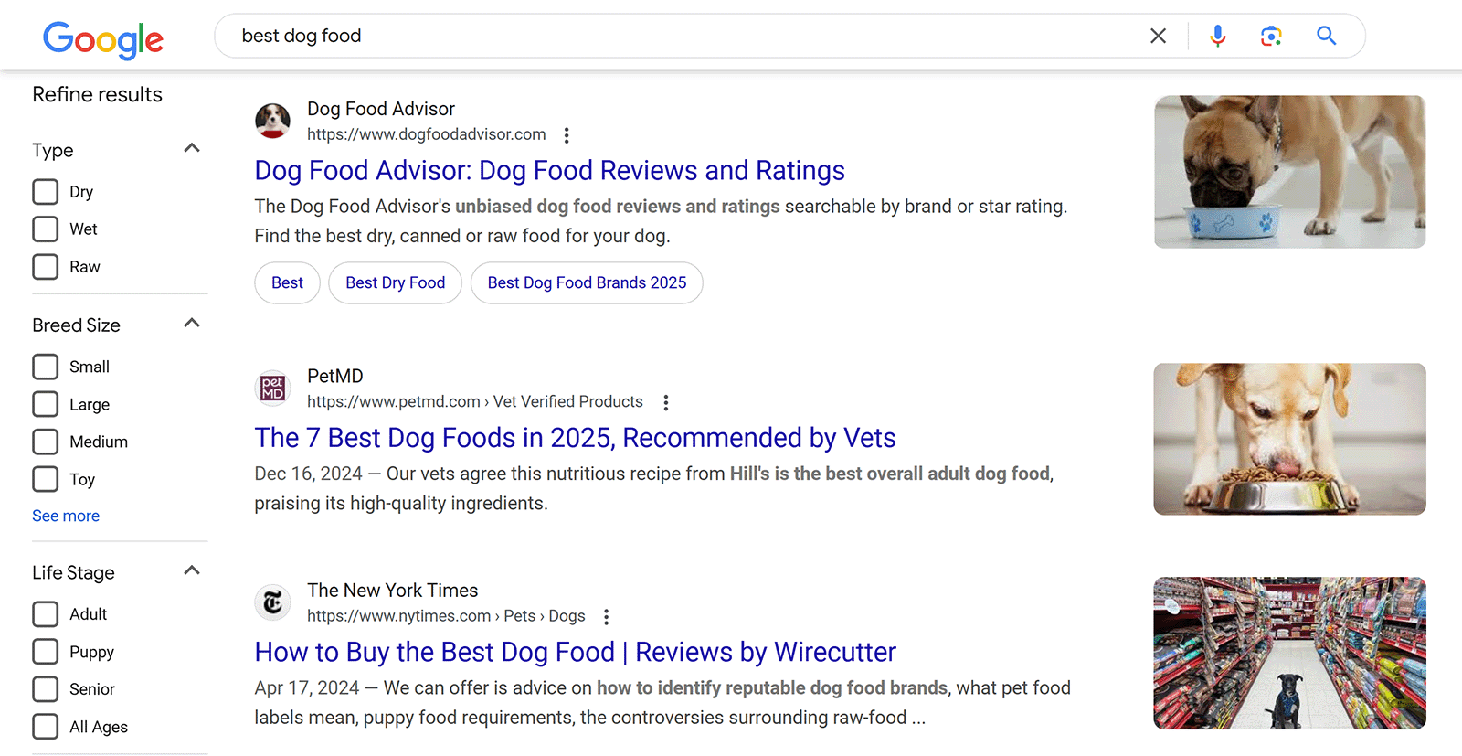 What Is Organic SEO? And How to Get Started in 2025 9 Google search results for 'best dog food'