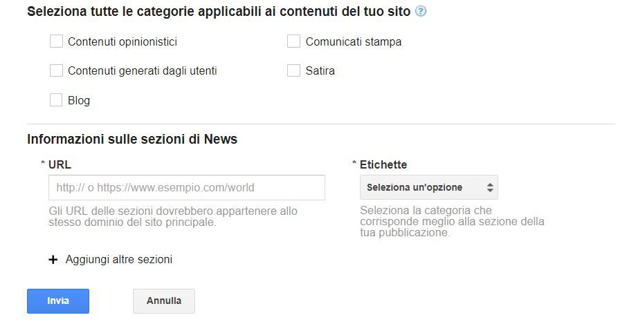 entrare in google news