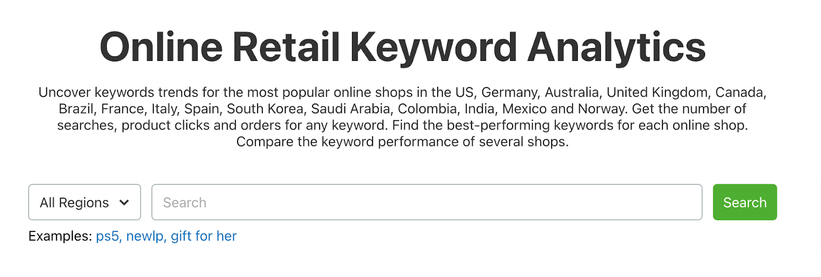 Online Retail Keyword Analytics app