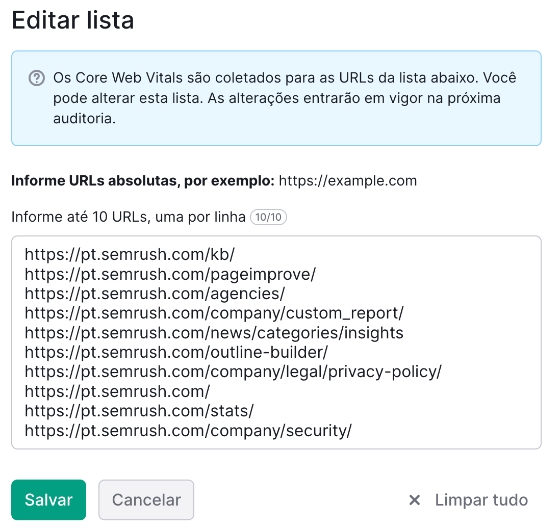 auditoria SEO: editar urls