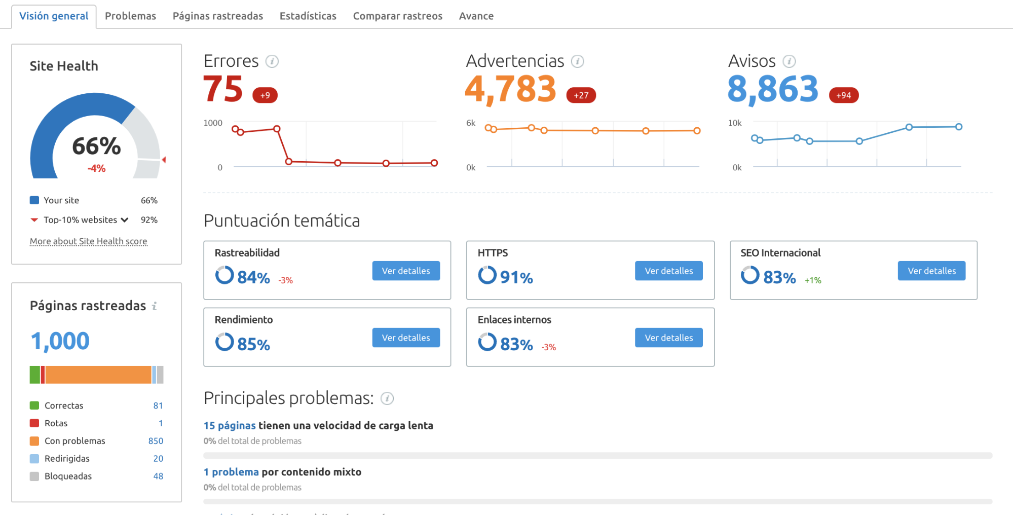 Flujo de trabajo en comercio electrónico - Site audit