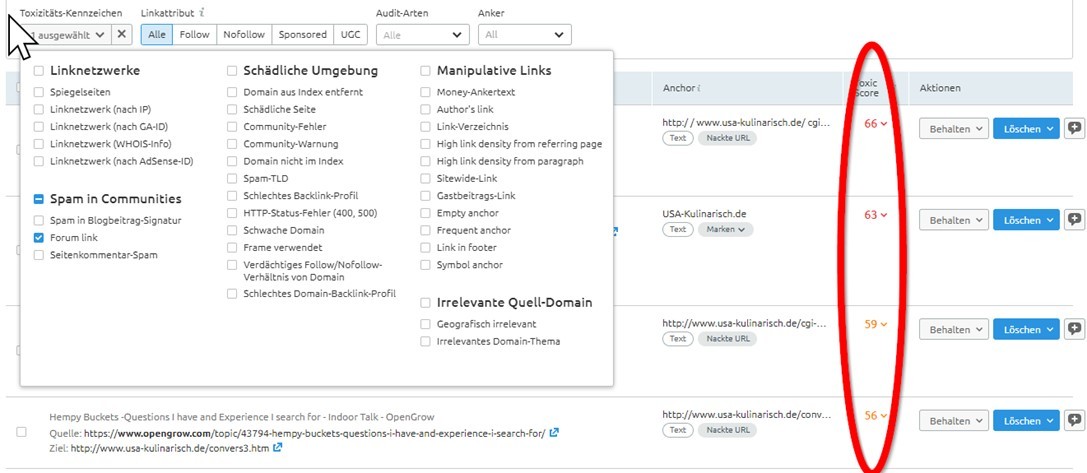 Backlink Audit: Forenlinks