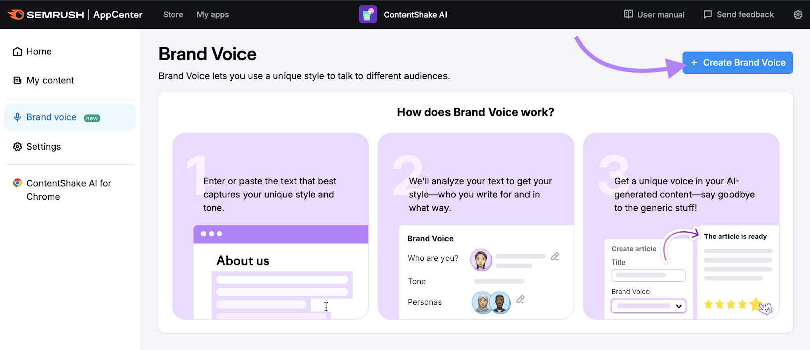 create brand voice highlighted