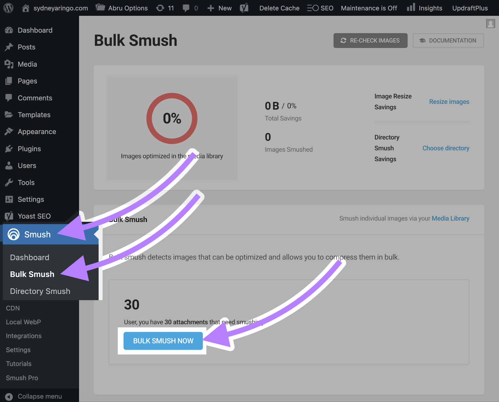 how to optimize images in bulk with Smush