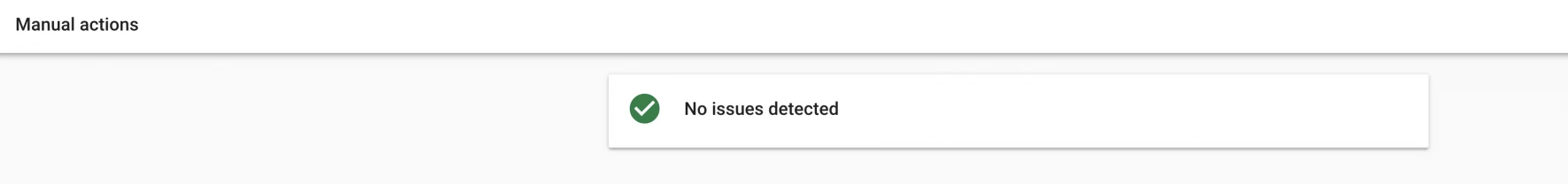 manual actions no issues detected graphic