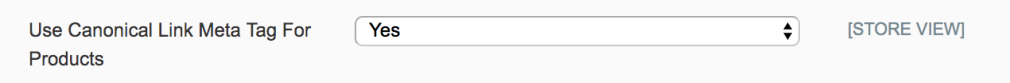 set the “Use Canonical Link Meta Tag For Products” field to “Yes”