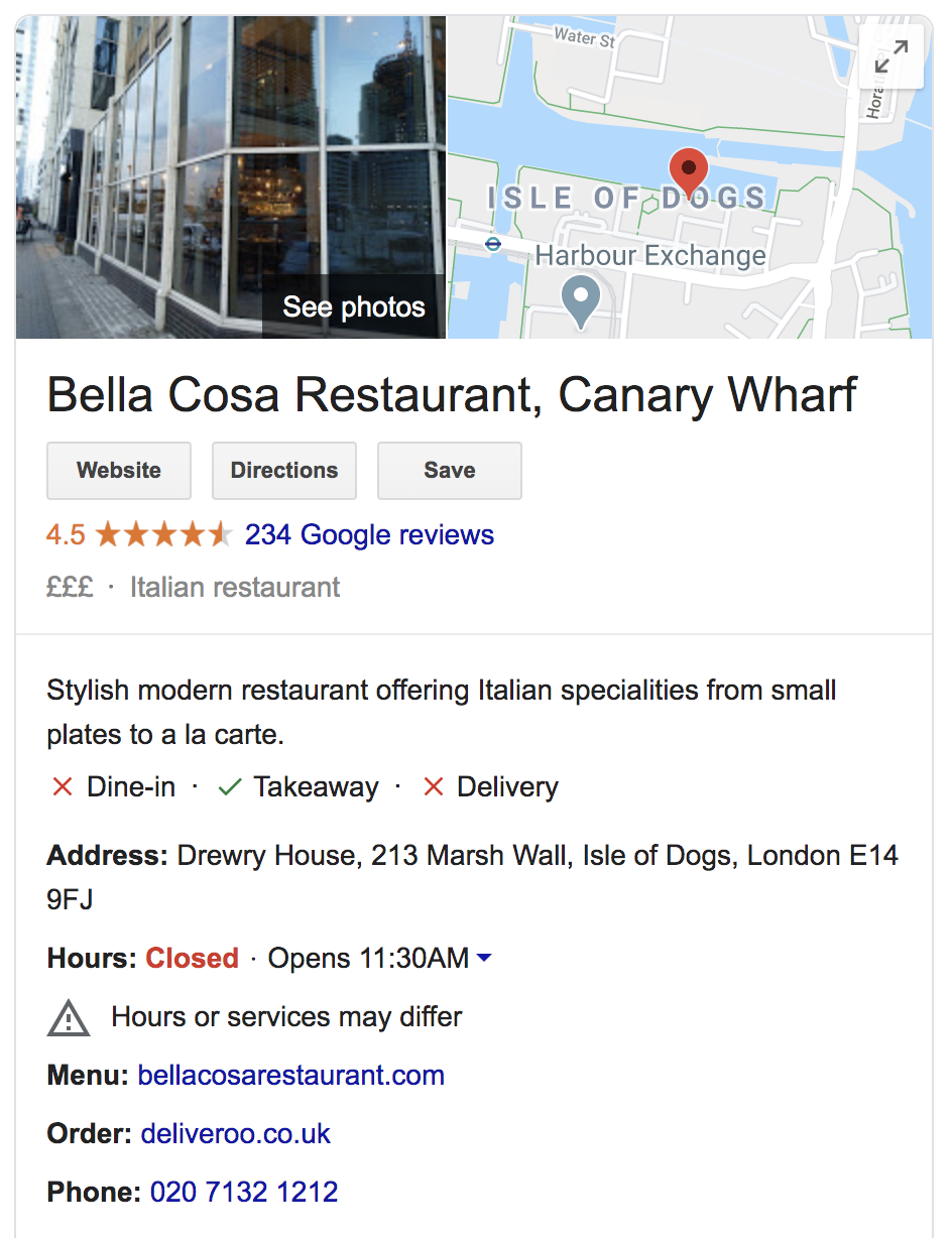 Google My Business Knowledge Panel