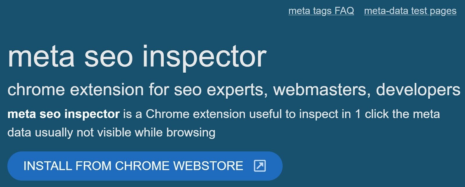 META SEO Inspector page