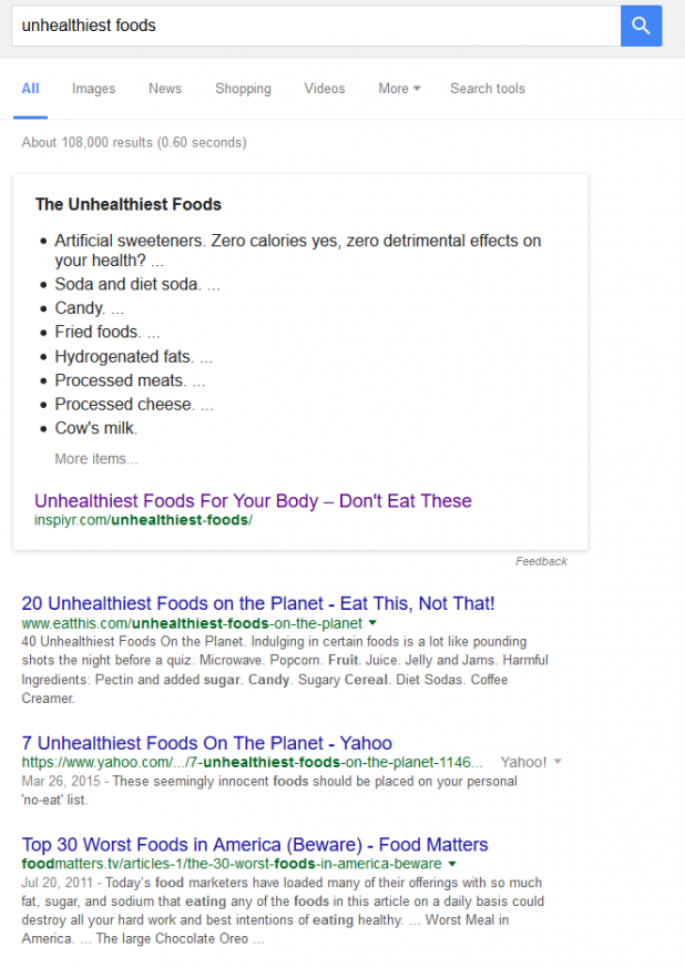 Screenshot Google SERP