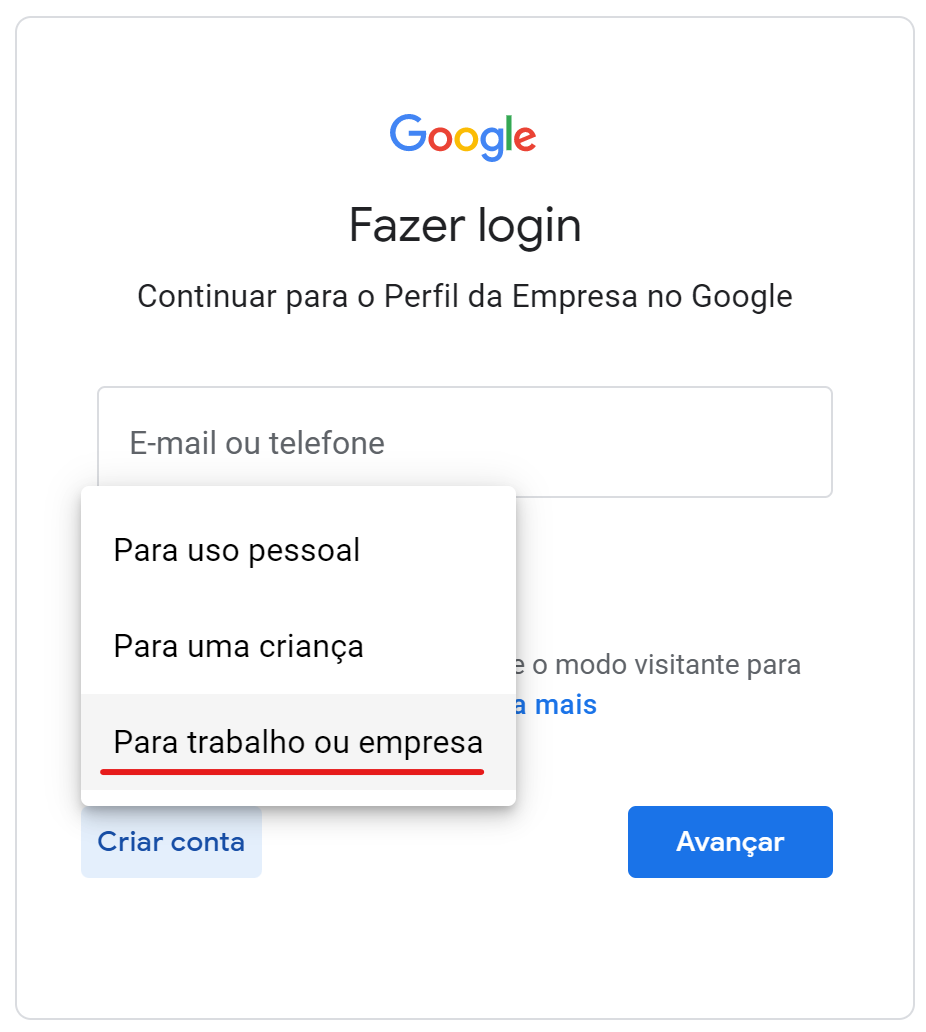 Guia Definitivo do Google Meu Negócio 7 criar conta para trabalho ou empresa