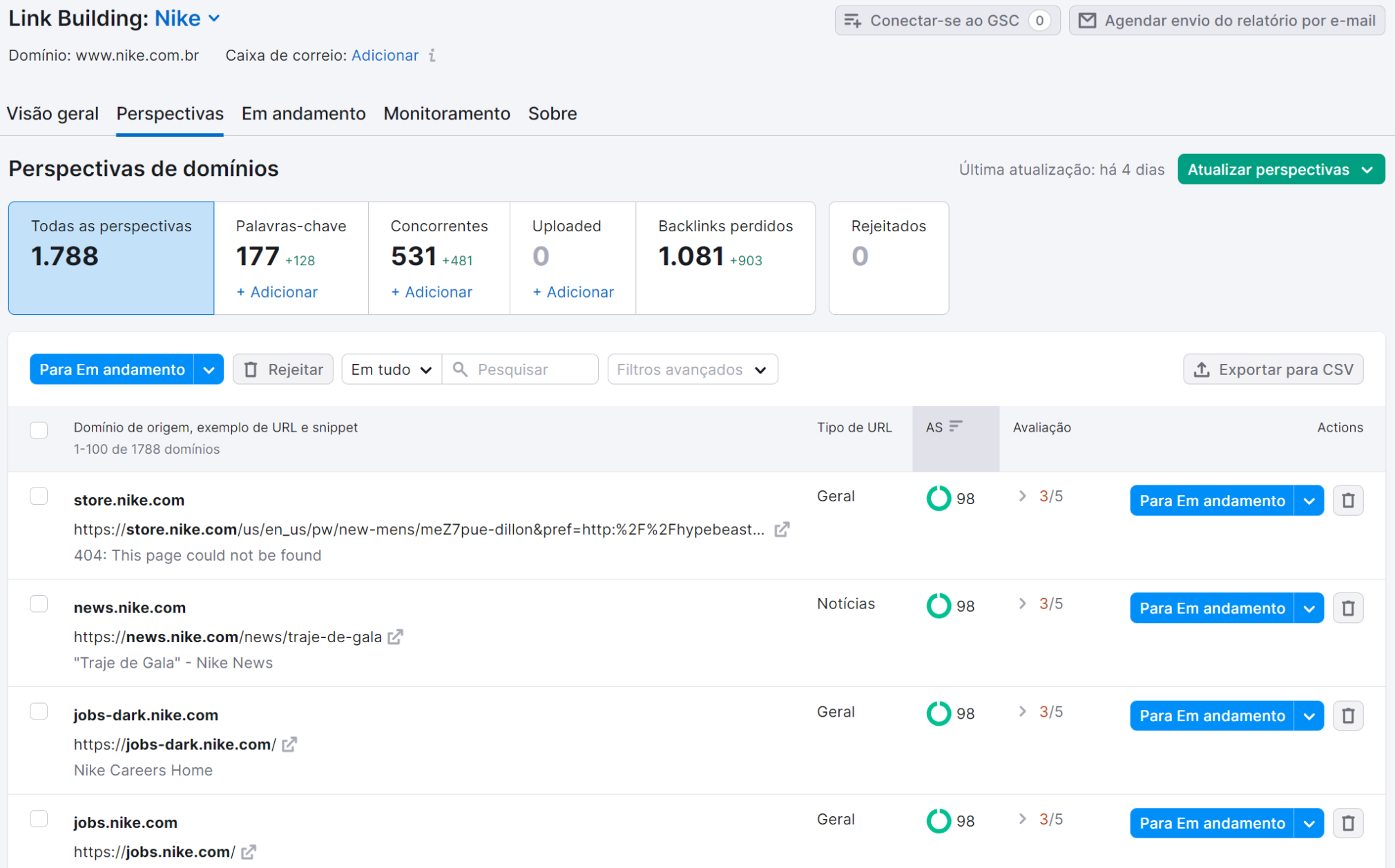 classificando domínios pelo authority score