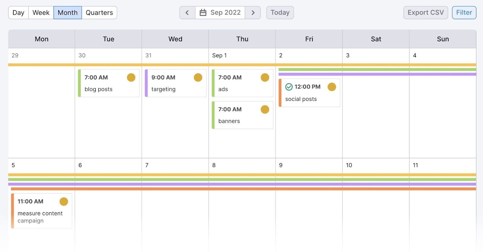 Semrush Marketing Calendar