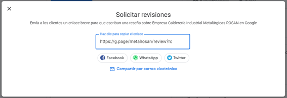 Reseñas en Google My Business - solicitar revisiones