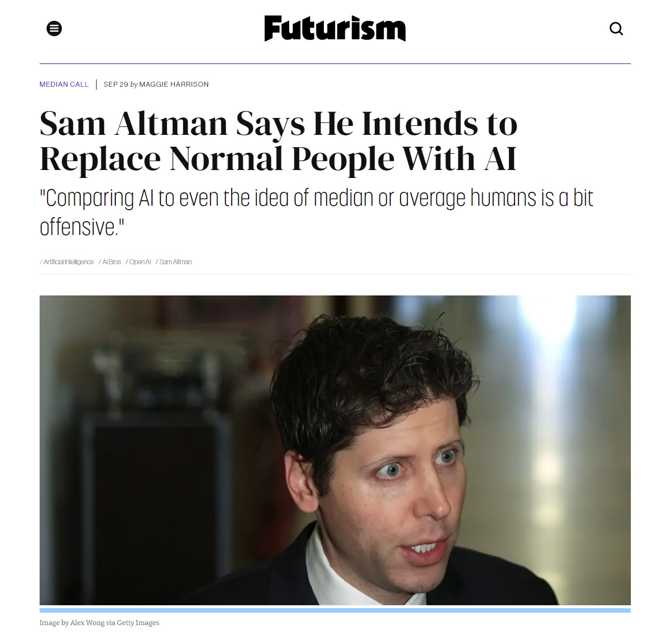 A takeaway from an interview with OpenAI CEO Sam Altman