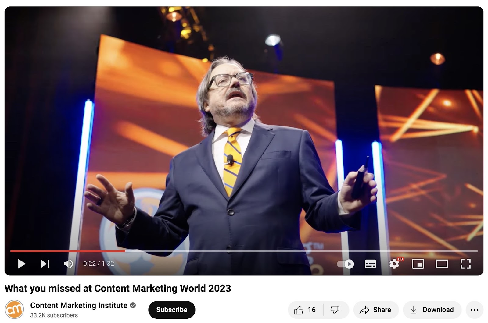 Content Marketing World's video on what users who were unable to attend missed