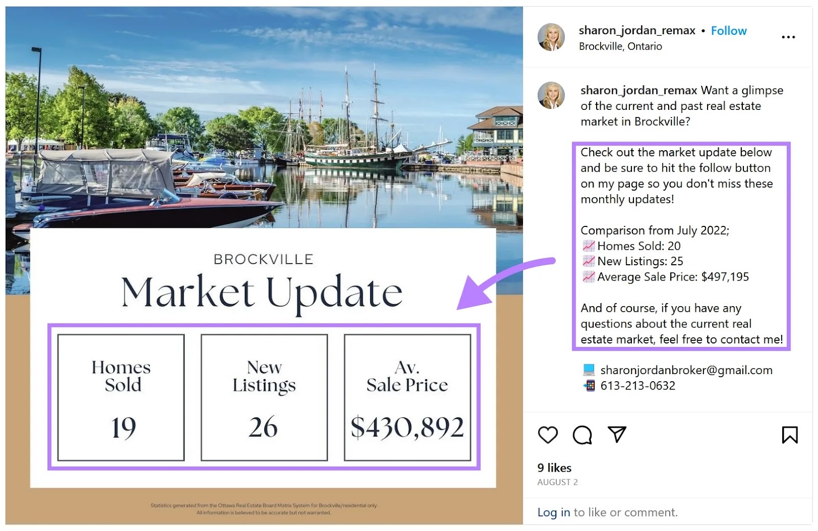 An Instagram post highlighting a market update that impacts real estate decisions