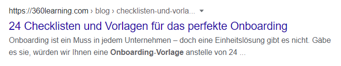 Beispiel: Google-Suchergebnis-Snippet