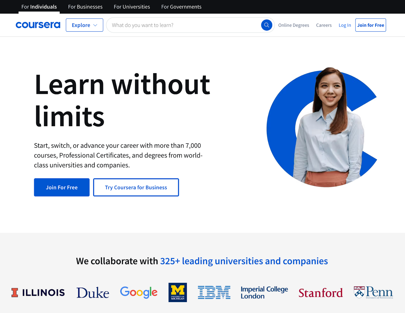 coursera homepage