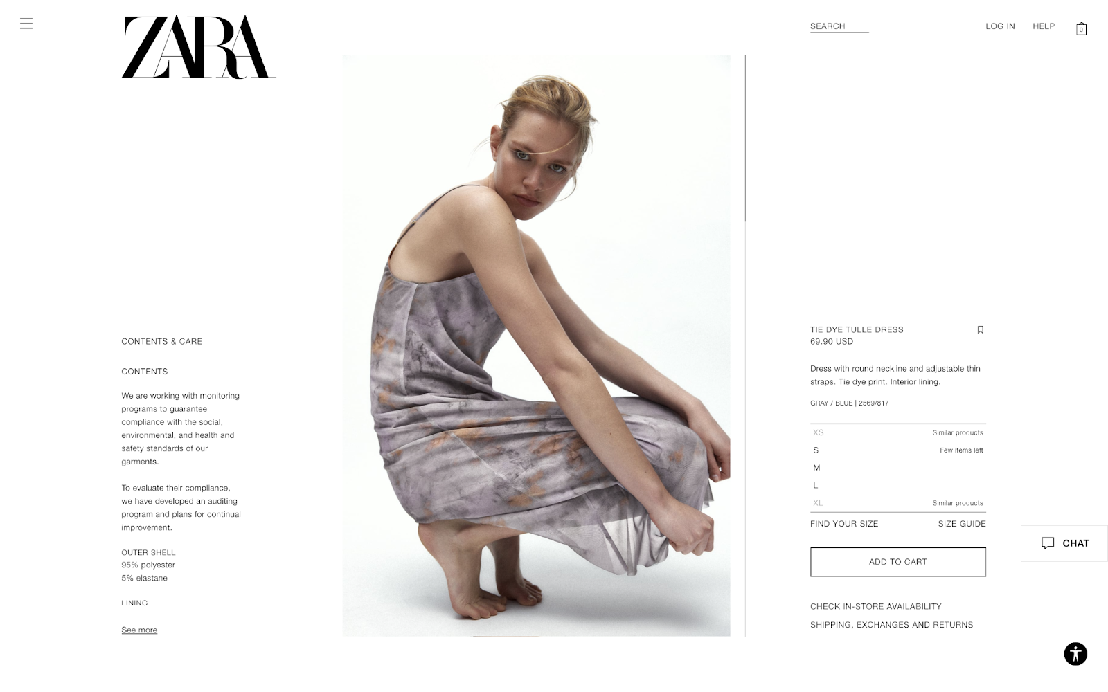 Zara product page