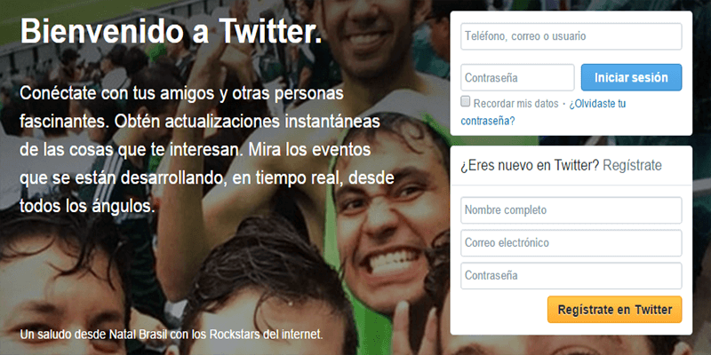 Crear cuenta twitter - Paso 1