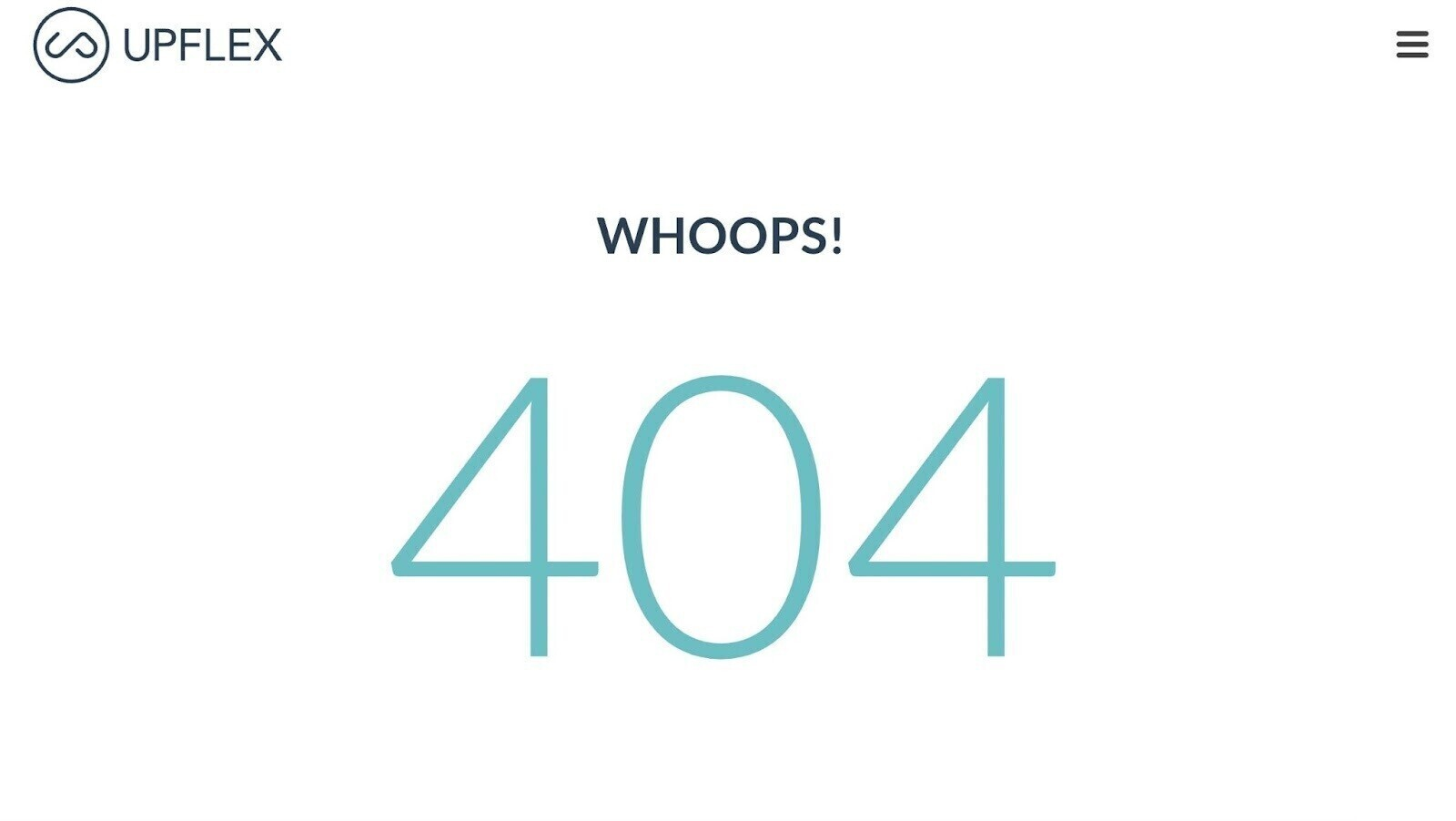 404 error page from Upflex