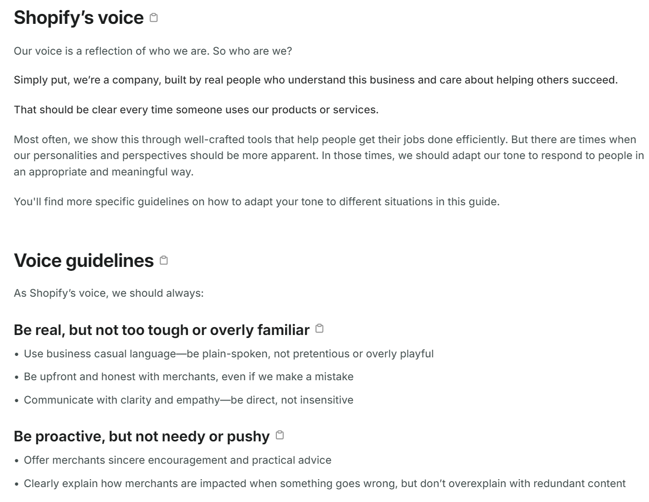 Shopify's voice