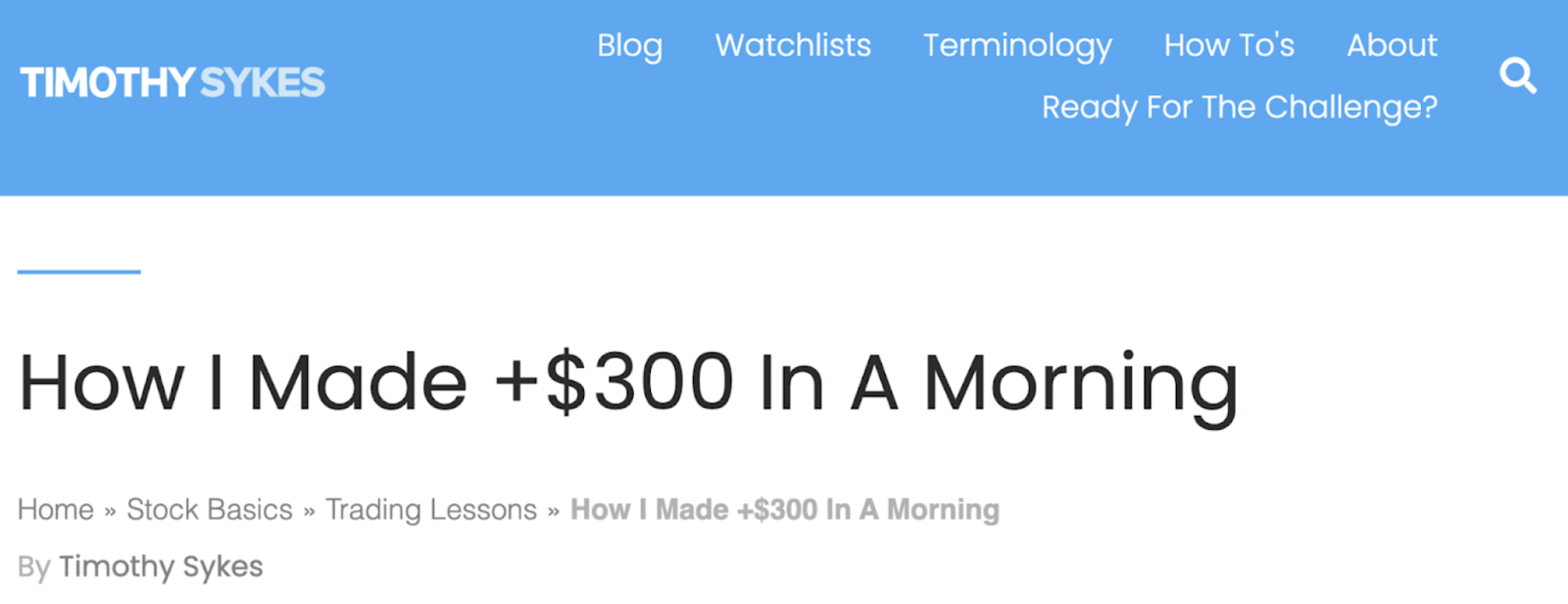Titre de l'article "Comment j'ai gagné plus de 300 $ en une matinée"
