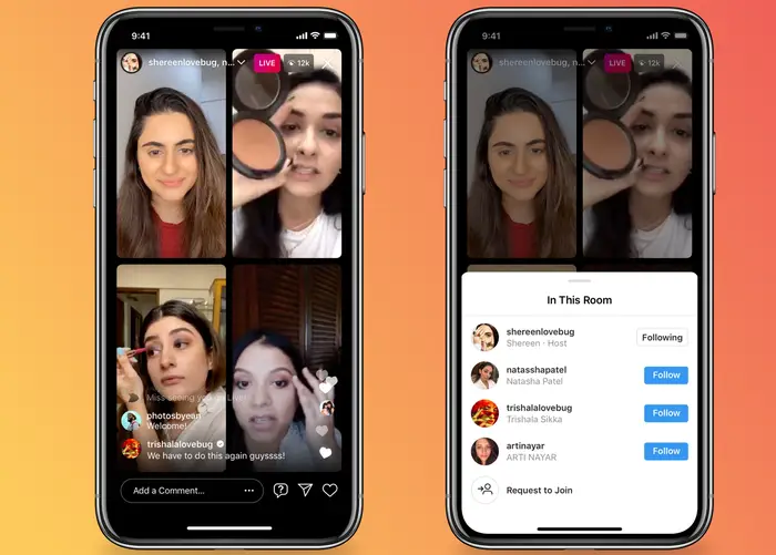 An example of Instagram live event