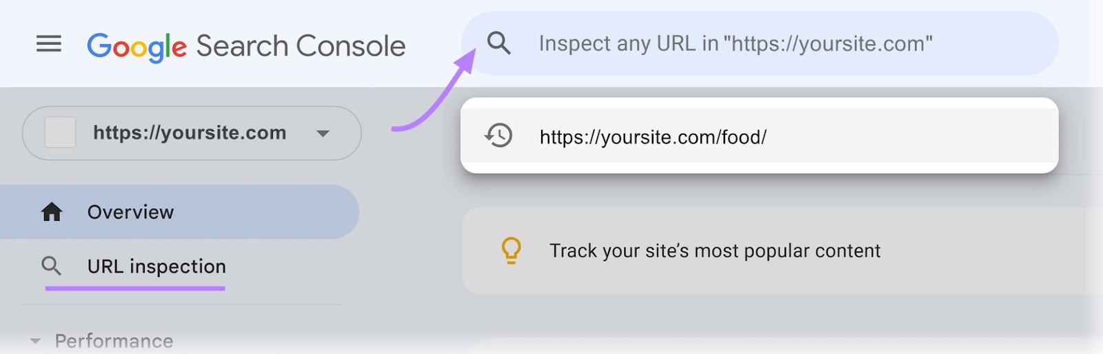 inspect any URL in Google Search Console