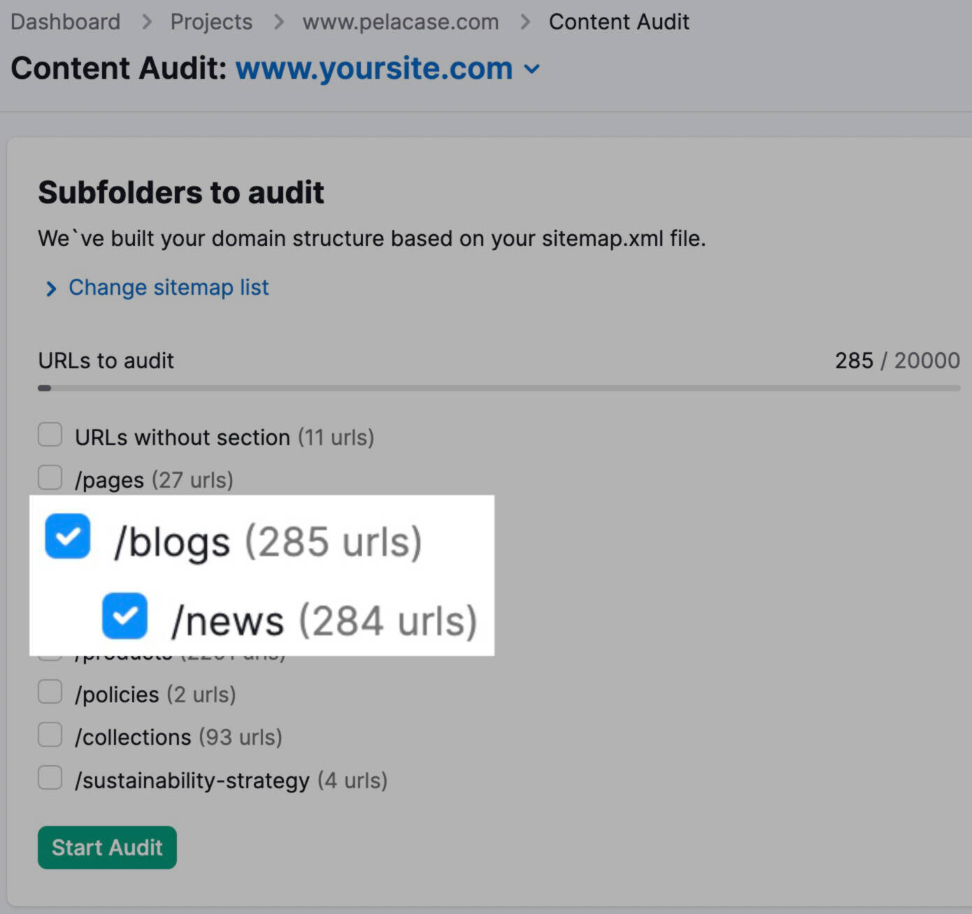 auditing subfolders