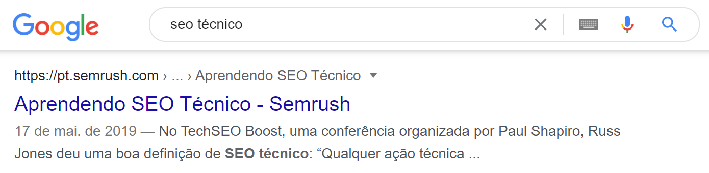 como melhorar seo - serp google