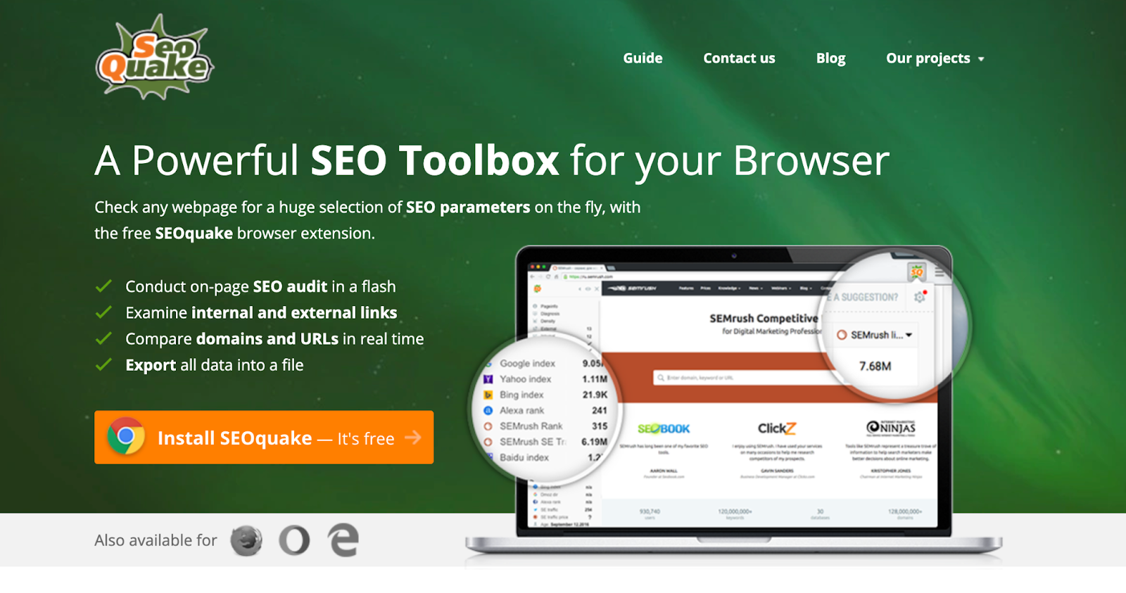 10 opções para você usar no navegador 5 SEOquake SEO Chrome Extension