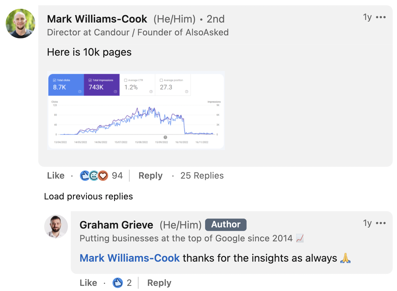 Mark-Williams Cook's LinkedIn post