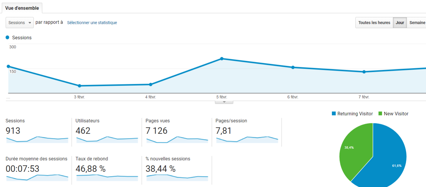 Google Analytics, Accueil