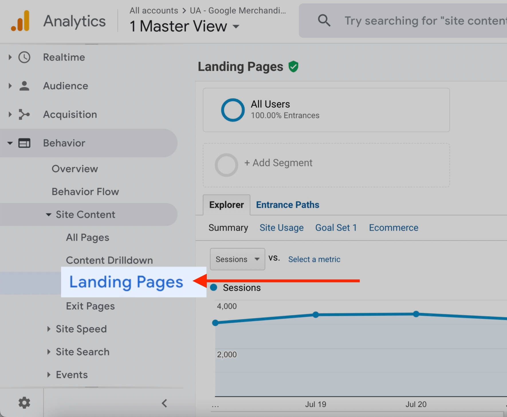 Como criar uma estratégia eficaz de SEO em 8 passos (+template) 21 universal analytics opção landing pages
