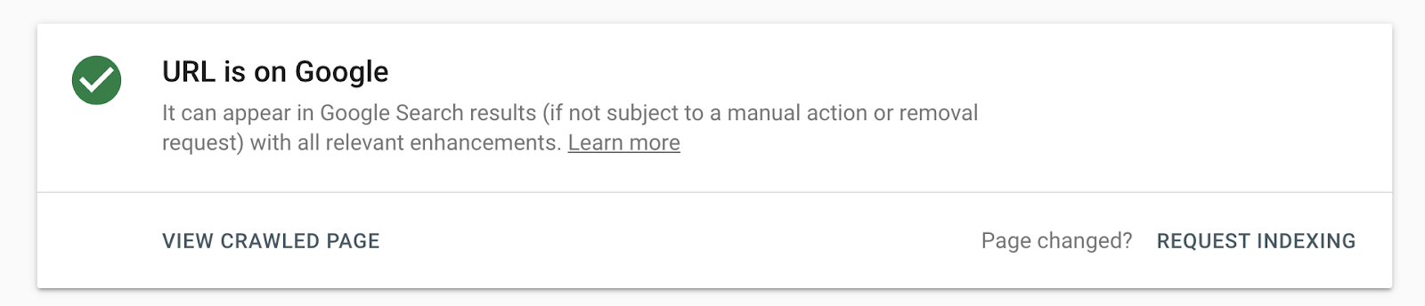 URL check no Google Search Console