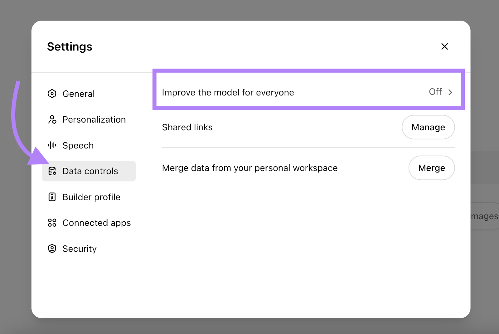 navigate to data controls and toggle off "improve the model for everyone"