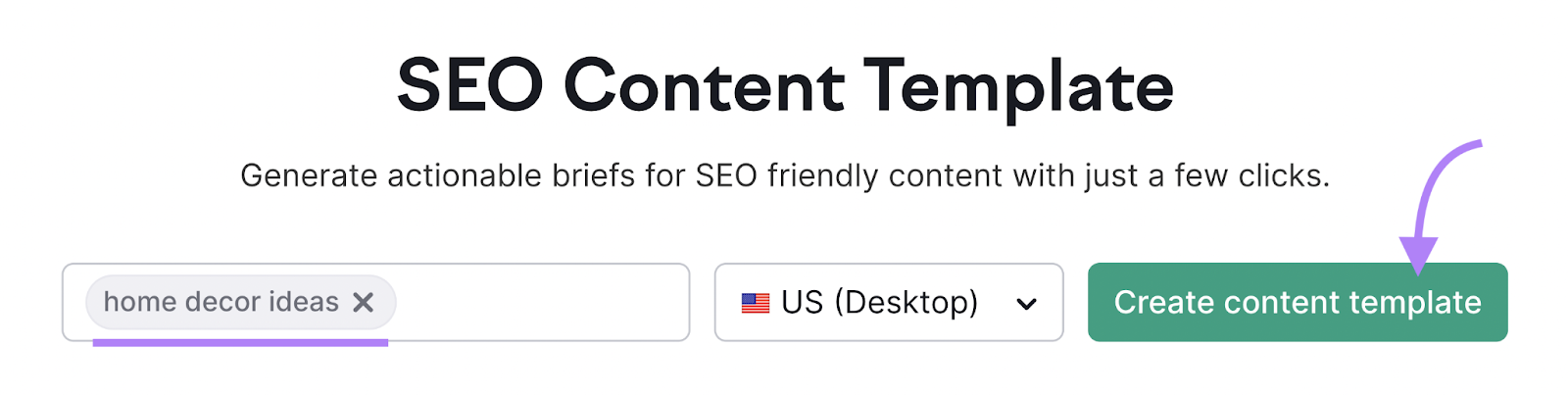 SEO Content Template tool