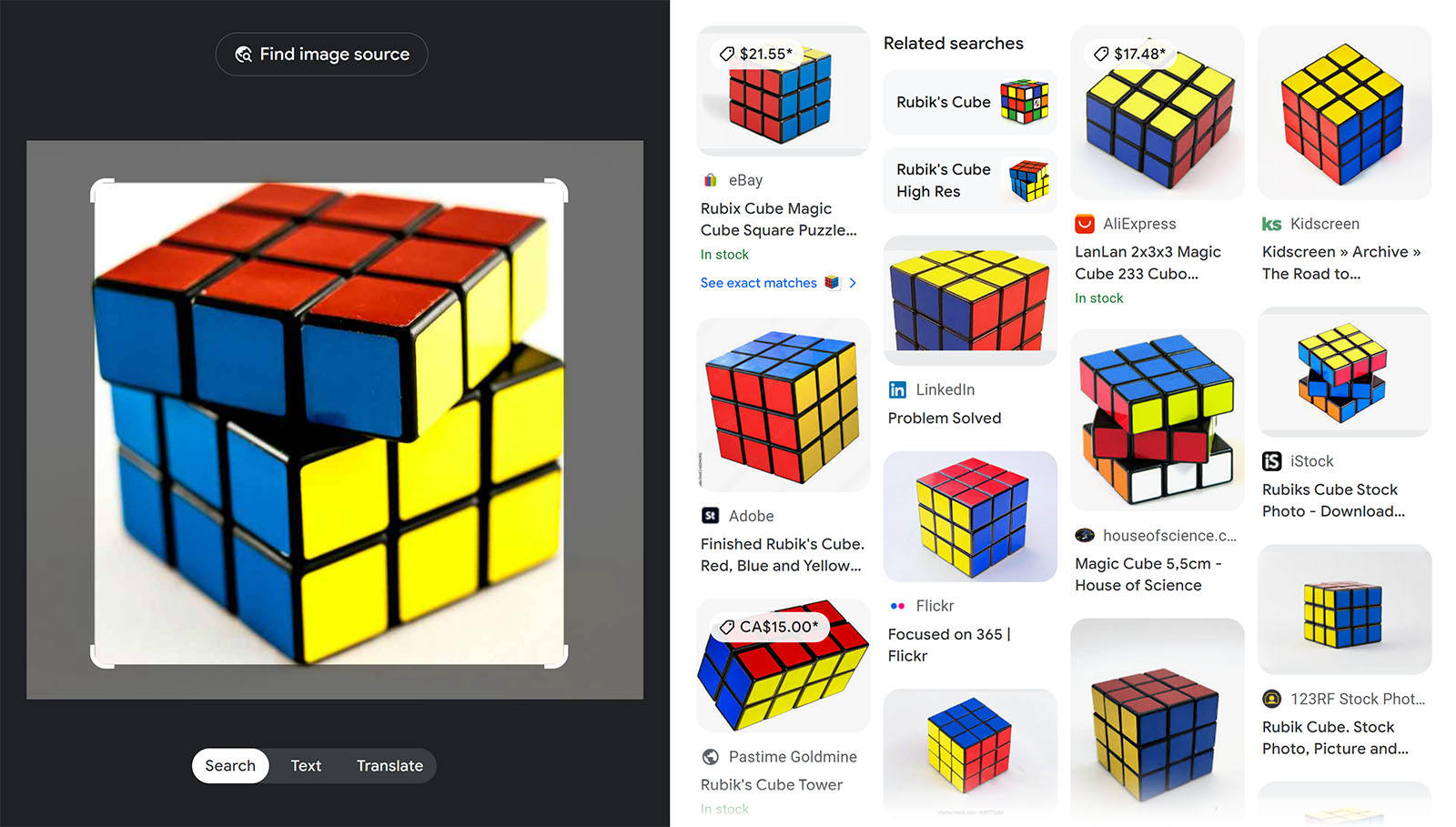 Google Image search results for Rubik's cube photo